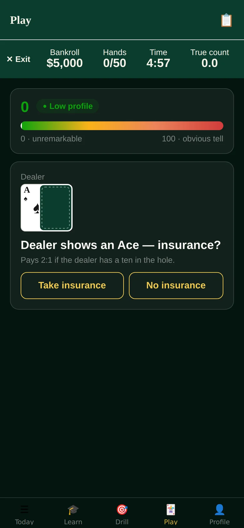 A timed Speed Round with an insurance decision